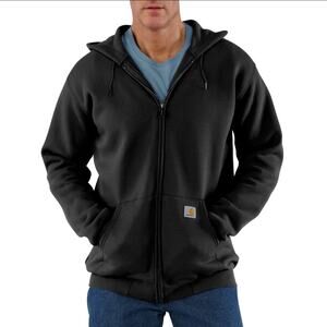 Carhartt TS0122 Mid-weight Zip Front Hooded Sweat Size XXL 2XL Loose Fit Black